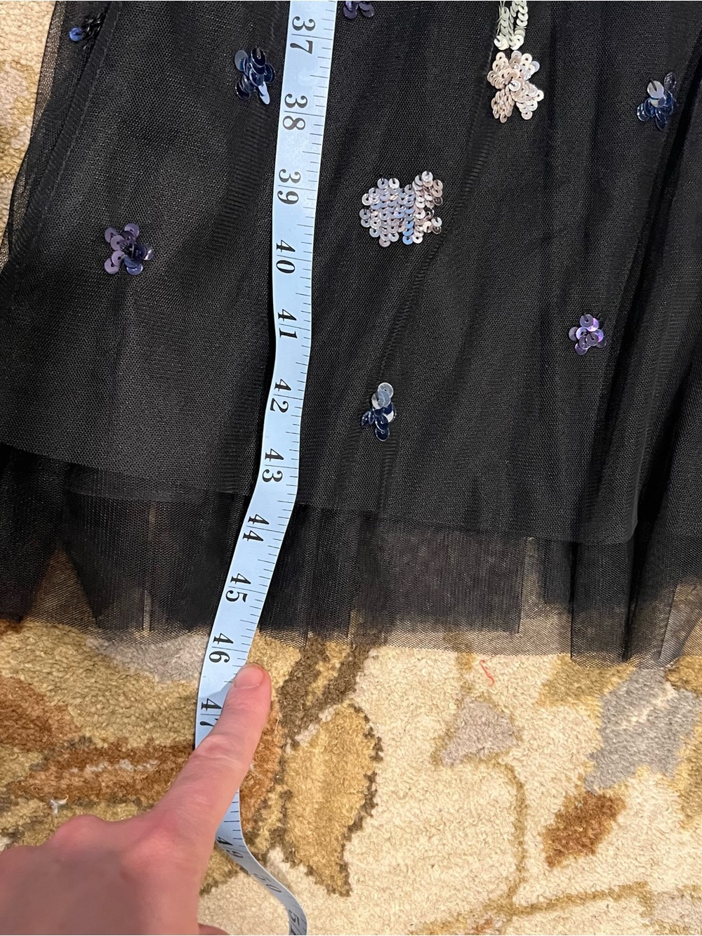 BHLDN Needle and Thread Wildflower Black Floral Sequin Midi Dress - Picture 16 of 16